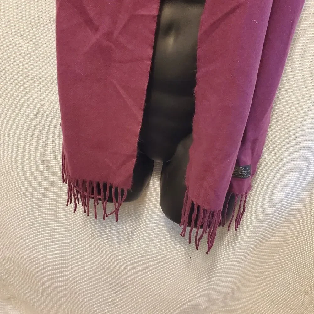 Scarf 100% Cashmere Purple Made In Germany Hand Tailored 12